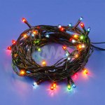 Гирлянда-нить Uniel 50LED Разноцветная 8 режимов, провод зеленый (5 м)