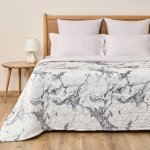 Плед велсофт Fine Line полиэстер Бело-серый мрамор (180 х 200 см)