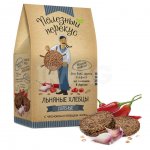 Хлебцы льняные Полезный перекус с чесноком и перцем чили (100 г) годен до 03.07.24