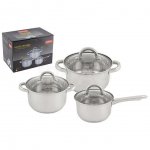 Набор посуды Mallony Mediano-Set-6 (ковш + кастрюля 3 шт. + крышки 3 шт)