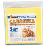 Салфетка для уборки Рыжий кот целлюлоза губчатая 15 х 15 см (3 шт)