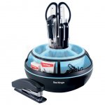 Набор настольный Berlingo Instinct пластиковый вращающийся черный/аквамарин (9 шт)