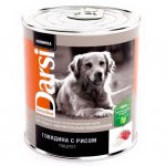 Паштет для собак Darsi Говядина с рисом для чувствительного пищеварения (850 г)