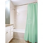 Штора для ванной Вилина 10 колец Зеленая (180 х 180 см)