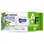 Влажные салфетки Aura Family Антибактериальные Витаминный комплекс (180 шт)