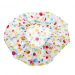 Шапочка для душа Dewal Beauty DBH3 белая с цветным горохом