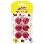 Магниты для доски Юнландия Божья коровка 30 мм (6 шт)