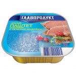 Паштет Главпродукт Нежный печеночный с печенью Индейки (95 г)