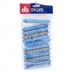 Коклюшки для волос Dewal прямые, серо-голубые, 12 мм (12 шт)