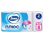 Туалетная бумага Zewa Плюс 2 слоя Без Аромата (8 шт)
