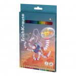 Карандаши цветные Erich Krause Kids Space Animals трехгранные пластиковые (18 цв.)