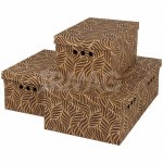 Короб для хранения Brauberg Home гофрокартон Узор 330 х 250 х 185 мм (4 шт)