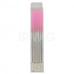 Свечи с держателям Maoming Pink & Silver металлик 15 см (12 шт)