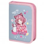 Пенал Brauberg Anime Friends 2 откидные планки (21 х 14 см)