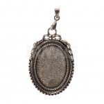 Основа для кулона Формула Профи Овал с креплением, серебро (25 х 18 мм)