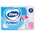 Туалетная бумага Zewa Плюс 2 слоя Без Аромата (12 шт)