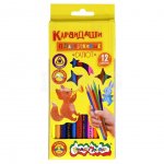 Карандаши цветные Каляка-Маляка трехгранные Салют (12 цв.)