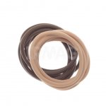 Резинки для волос Dewal Midi, силиконовые коричневые и бежевые (12 шт)