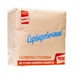 Салфетки Хит Продаж однослойные персиковые (100 шт)