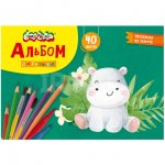 Альбом для рисования Каляка-Маляка A4 с раскраской (40 л)