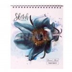 Скетчбук ПЗБМ серая бумага Цветок (30 л.)