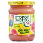 Десерт фруктовый АВС Яблоко малина черника с овсяными хлопьями (250 г)
