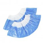 Бахилы одноразовые двойные Бело-голубые (100 шт)