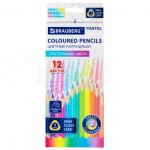 Карандаши цветные Brauberg Pastel трехгранные (12 цв.)