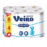 Туалетная бумага Veiro 2 слоя Домашняя Белая (12 шт)