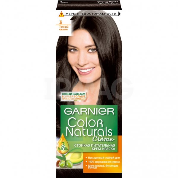 Крем-краска для волос Garnier Color Naturals (110 мл) - 3.0 Темный каштан