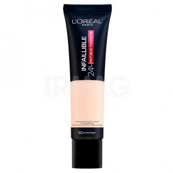 Тональный крем L'Oreal Paris Infaillible 24 часа Ультраматирующий (30 мл) - 90 фарфоровый