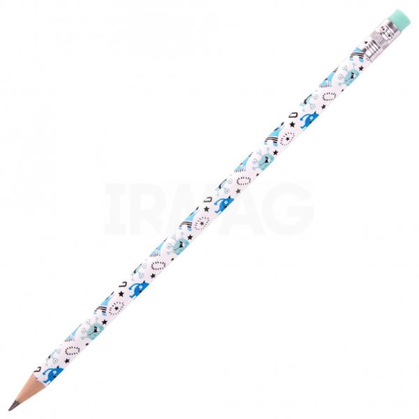 Карандаш чернографитный Юнландия НВ с ластиком Монстрики