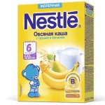 Каша молочная Nestle с 6 мес. Овсяная Груша и банан с бифидобактериями (220 г)