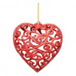 Подвеска B&H Сердце глиттерная красный (10 см)