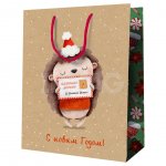 Пакет новогодний Meshu крафт Письмо Деду Морозу (26 х 32 х 12 см)