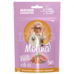 Лакомство для собак и щенков Molina для мелких пород Косточки с вяленой курицей (50 г)