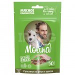 Лакомство для собак и щенков Molina для всех пород Рулетики из утки и трески (50 г)