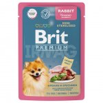 Корм влажный для собак Brit Premium для стерилизованных собак мини пород Кролик и Брусника в соусе (85 г)