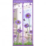 Сетка антимоскитная на двери Silo на магнитах Ромашки на двери (100 х 210 см)