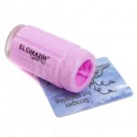 Штамп для стемпинга El Corazon Прозрачный силикон №10 Полый цилиндр Розовый + скрапер