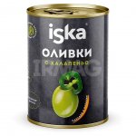 Оливки зеленые Iska с халапеньо (300 мл)